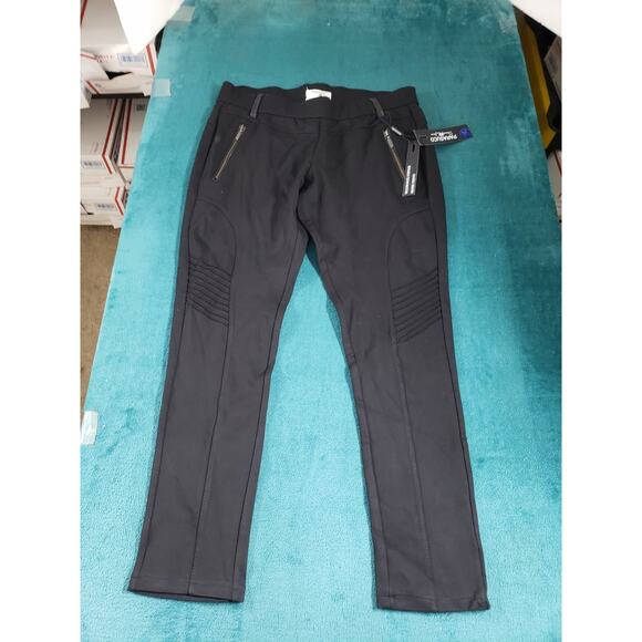 Parasuco Dress Pants Size Large Womens Black Stretch Mid Rise Straight Ankle NWT - Picture 2 of 11